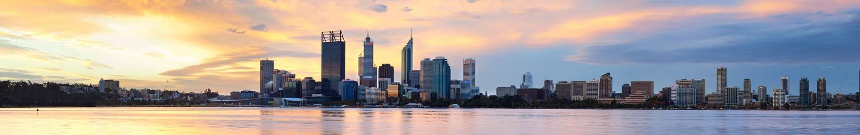 The Perth city skyline across the Swan River